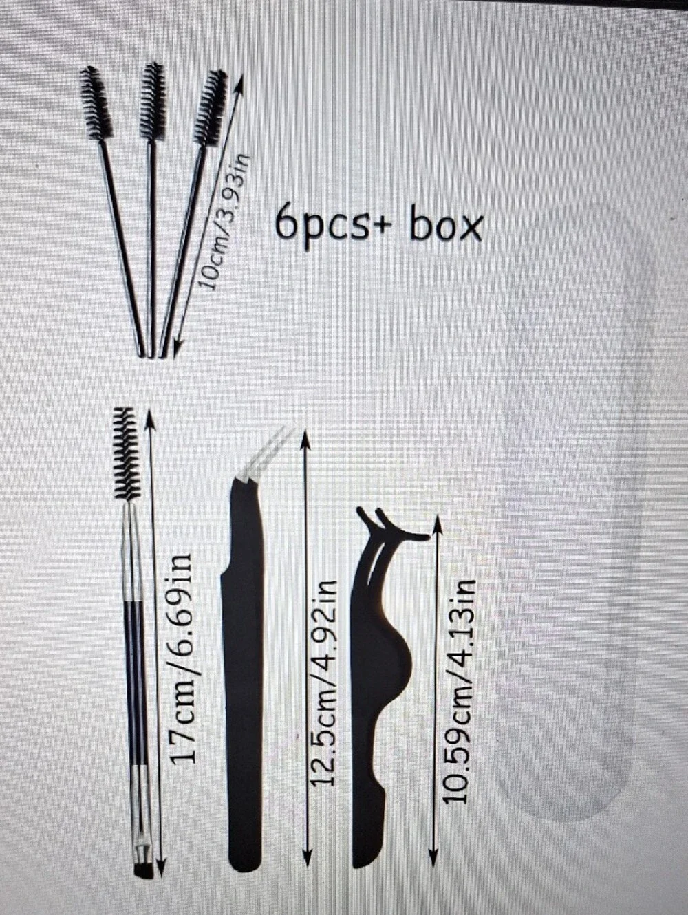 Eyelash Tool Kit with Black Tweezers & Applicators